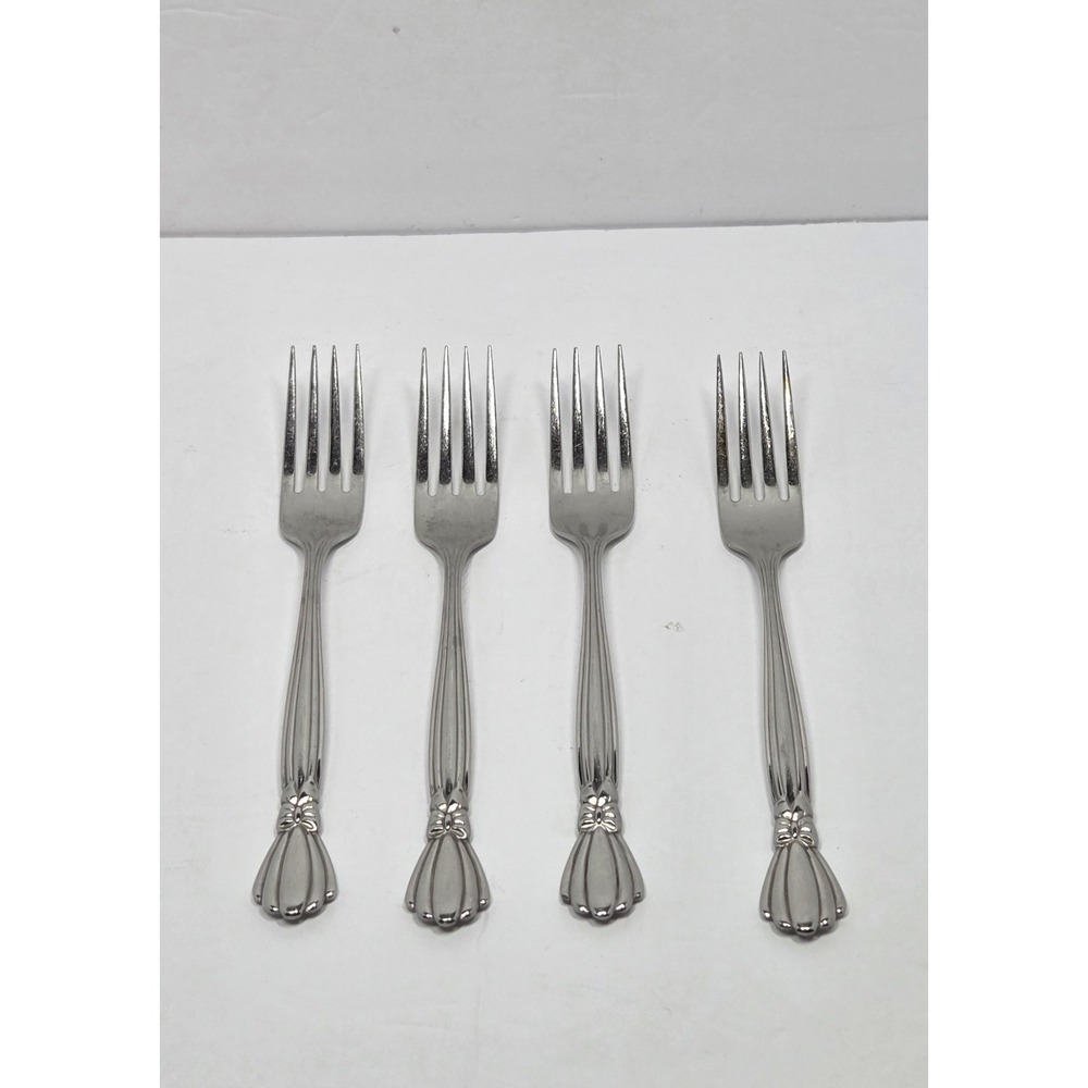 Oneida Deluxe Alexis Stainless Steel Dinner Fork 7 1/4" Set of 4